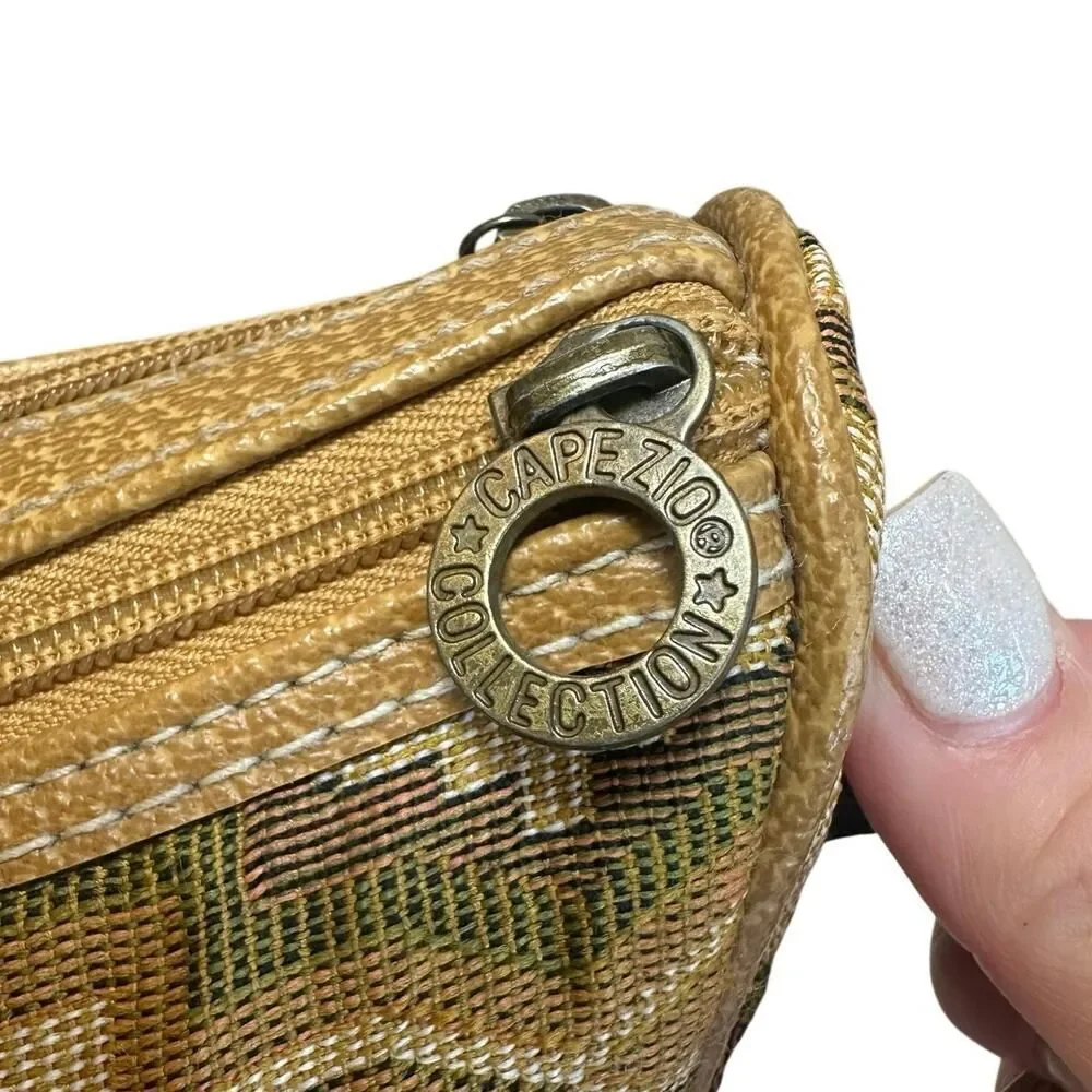 Vintage 90s Tan Aztec Southwestern Tribal Tapestry Purse Crossbody Bag